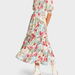 NWT BETSEY JOHNSON Vintage Look - LS Romantic Maxi Dress - LG Sweet Floral